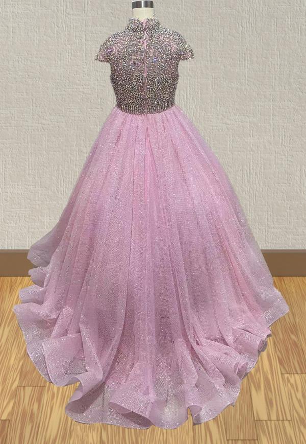 Stunning Pink Evening Gown for Little Girls