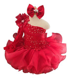 Glitz Hot pink Lace Little Girl Cupcake Pageant Dress