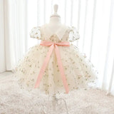 Toddler's Party Dress with Puffy Sleeves