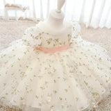 Toddler's Party Dress with Puffy Sleeves