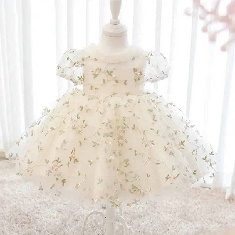 Toddler's Party Dress with Puffy Sleeves