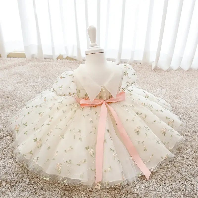 Toddler's Party Dress with Puffy Sleeves