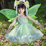 Enchanted Forest Princess Dress with Butterfly Wings