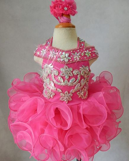 Glitz Beaded Bodice Toddler/Little Girls/Kids/Baby/Newborn Cupcake Pageant Dress - CupcakePageantDress