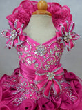 National Little Baby Fuchsia Cupcake Pageant Dress For Party,birthday,wedding