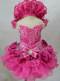 National Little Baby Fuchsia Cupcake Pageant Dress For Party,birthday,wedding
