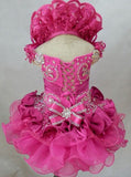 National Little Baby Fuchsia Cupcake Pageant Dress For Party,birthday,wedding