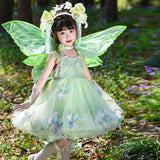 Enchanted Forest Princess Dress with Butterfly Wings