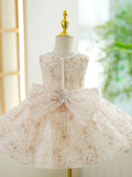 Elegant Lace Applique Girl's Formal Dress with Pearl Bodice - CupcakePageantDress