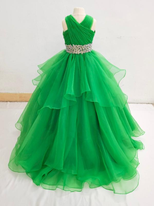 Little Girls Elegant Vogue Multi - layer Evening Gown - CupcakePageantDress