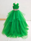Little Girls Elegant Vogue Multi - layer Evening Gown - CupcakePageantDress
