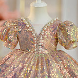 Lovely pink birthday dress with sparkly embellishments - CupcakePageantDress