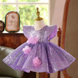 Royal Purple Sequin Dress for Little Princesses - CupcakePageantDress