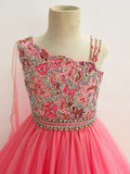 Glitzy Beaded Bodice Little Princess Formal Dress Pageant - CupcakePageantDress