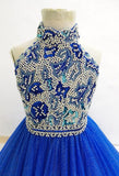 Glitzy Beaded Bodice Open Back Gorgeous Teen Royal Pageant Gown - CupcakePageantDress
