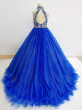 Glitz Beaded Bodice Open Back Gorgeous Teen Royal Pageant Gown