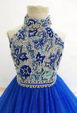 Glitzy Beaded Bodice Open Back Gorgeous Teen Royal Pageant Gown - CupcakePageantDress