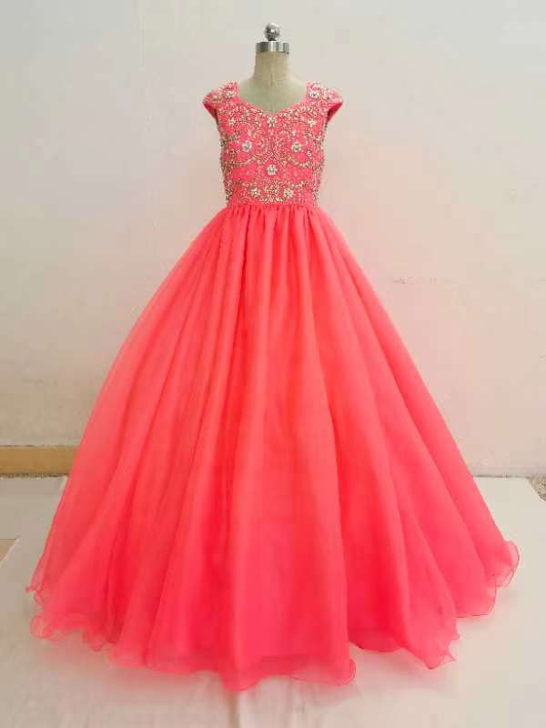 Custom Made Beaded Bodice Exquisite Teen's Formal Wear - CupcakePageantDress