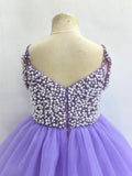 Custom Made Little Gril Pearls Lilac Hi - low Pageant Dress - CupcakePageantDress