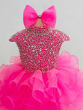 Glitz Beaded Bodice Little Girl/Toddler Cupcake Pageant Dress