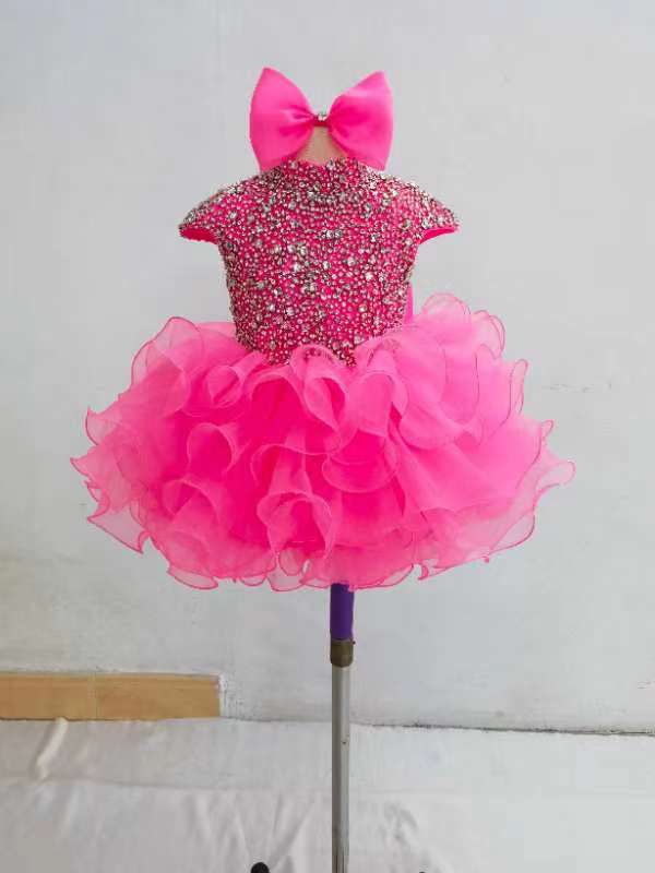pink cupcake pageant dress Little Rosie 533 Hot Pink Toddler Cupcake Pageant Dress sz 3