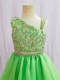 Elegant Beaded Bodice Little Princess Formal Dress Pageant - CupcakePageantDress