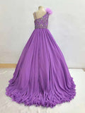 Glitz Ab Beaded Bodice Floor - Long Teen's Purple Long Formal Gown - CupcakePageantDress