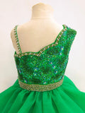Elegant Green Beaded Bodice Teen's Formal Wear - CupcakePageantDress
