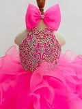 Beauty Glitz Toddler Fuchsia Halter Cupcake Pageant Dress