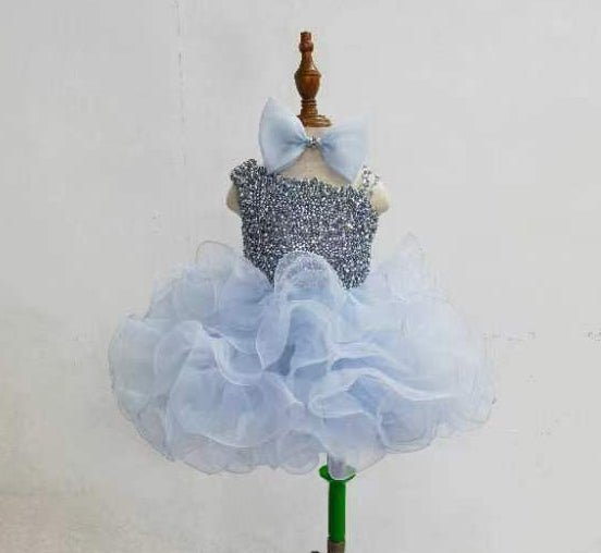 Glitzly Beaded Bodice Little Girl Cupcake Pagant Dress - CupcakePageantDress