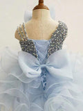 Glitzly Beaded Bodice Little Girl Cupcake Pagant Dress - CupcakePageantDress