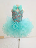 Glitzy Beaded Bodice Little Girls Mint Cupcake Pageant Dress - CupcakePageantDress