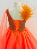 Gorgeous Little Girls Beauty Pageant Dress with Feather - CupcakePageantDress