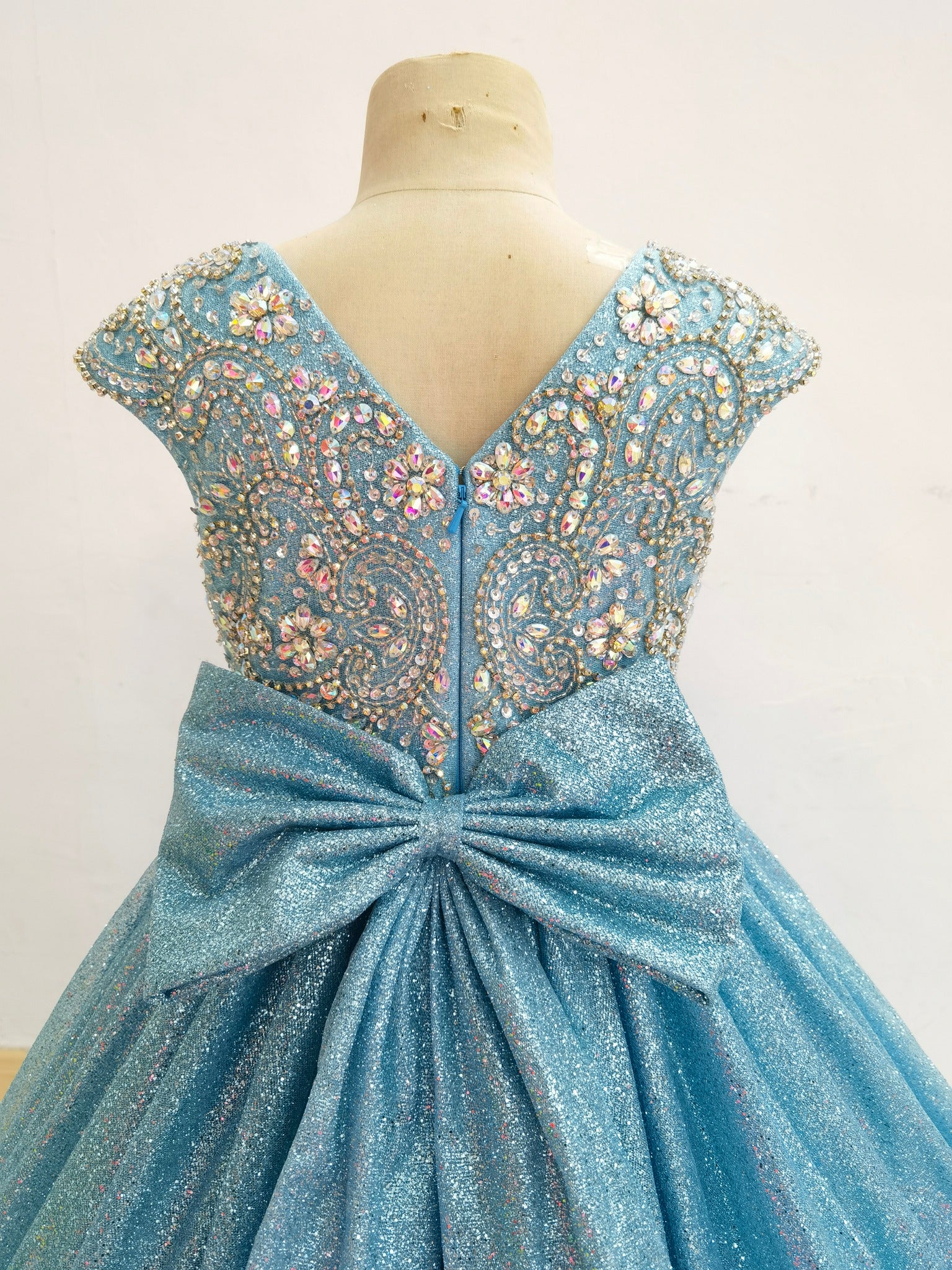 Elegant V Neck Sparkly Child's Formal Dress Pageant - CupcakePageantDress