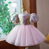 Sparkling Pink Sequin and Tulle Toddler Princess Dress - CupcakePageantDress