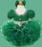 Little Girl/Children/Infant Green Cupcake Pageant Dress with Headbands