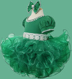 Little Girl/Children/Infant Green Cupcake Pageant Dress with Headbands