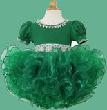 Little Girl/Children/Infant Green Cupcake Pageant Dress with Headbands