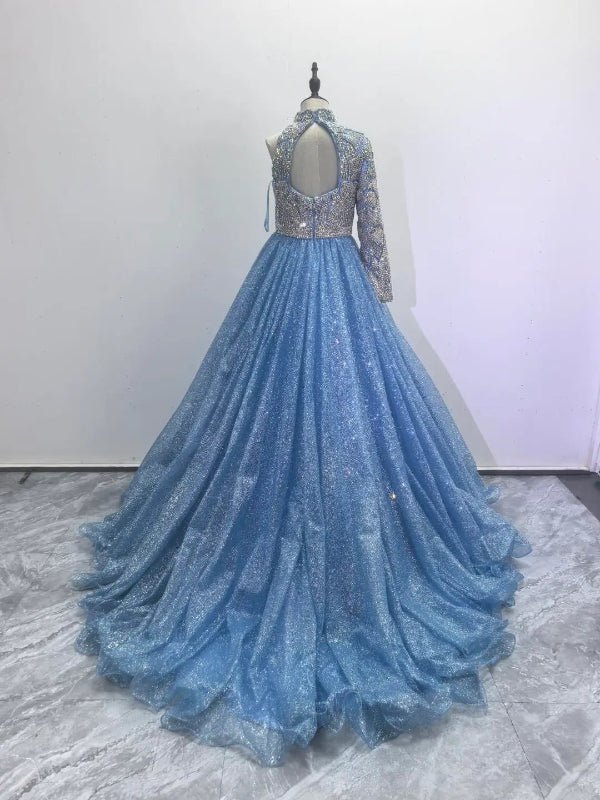 Little Child Sparkly One Shoulder Pageant Dress with Beaded Bodice - CupcakePageantDress