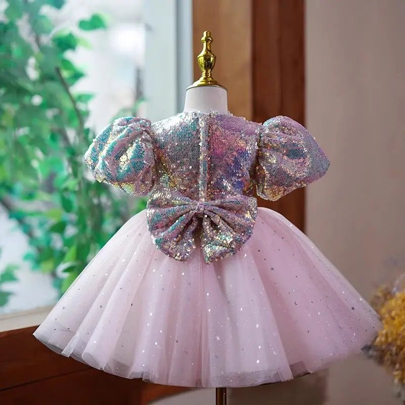 Sparkling Pink Sequin and Tulle Toddler Princess Dress - CupcakePageantDress