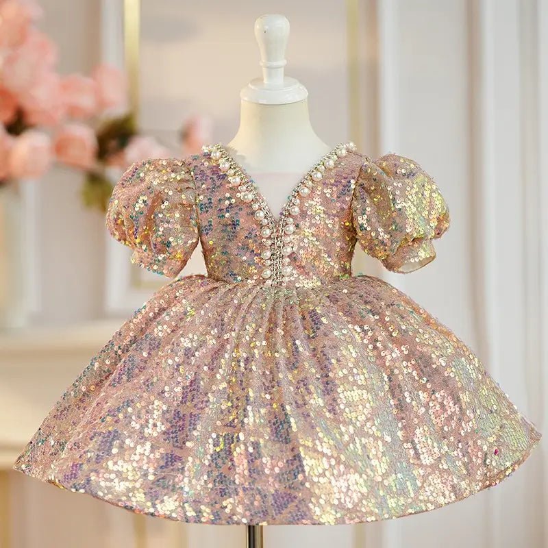 Lovely pink birthday dress with sparkly embellishments - CupcakePageantDress