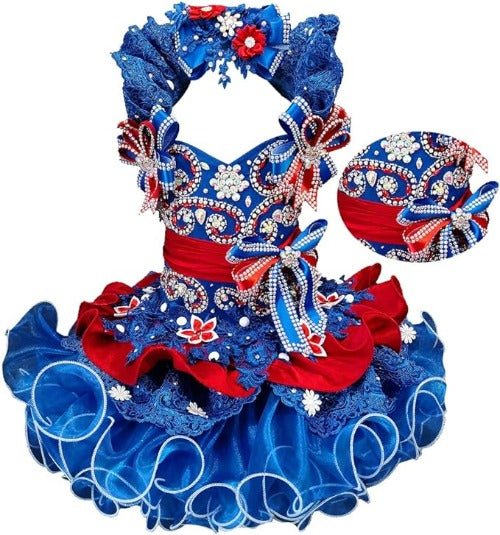 Glitz Beaded Bodice Little Girl/Kids/Toddler Cupcake Pageant Dress - CupcakePageantDress