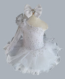 Little Girl/Toddler/Baby Miss Whie Cupcake Pageant Dress with Headbands
