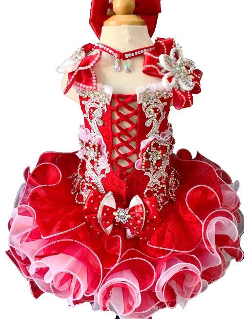 Glitz Beaded Bodice Little Girl/Baby Girl/Baby Miss Pageant Dress - CupcakePageantDress