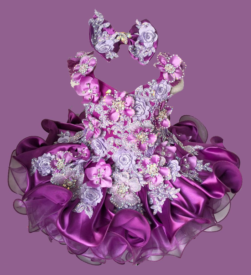Infant/Toddler/Child/Baby Girl Glitz Purple Jennifer Wu Pageant Dress - CupcakePageantDress