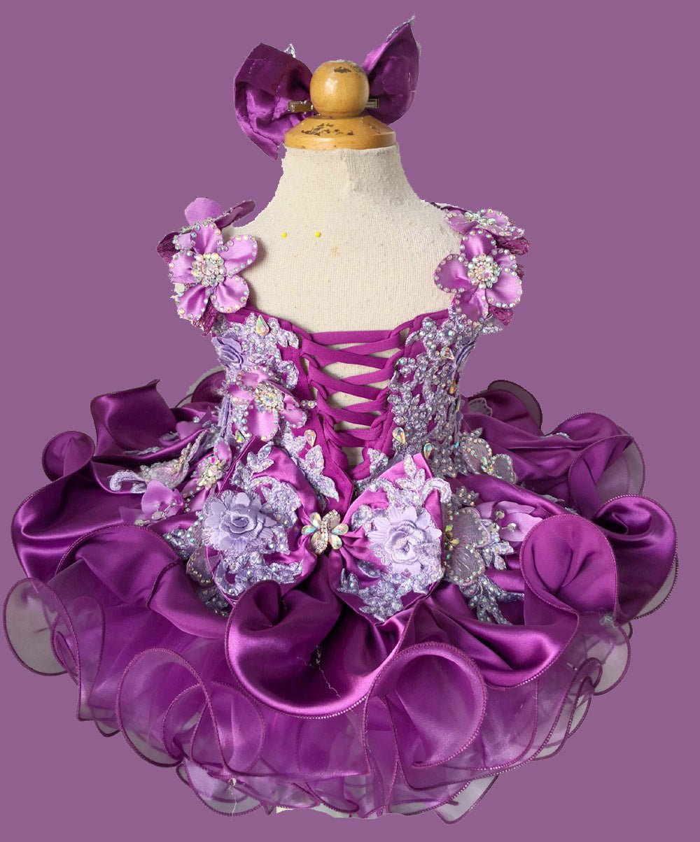 Infant/Toddler/Child/Baby Girl Glitz Purple Jennifer Wu Pageant Dress - CupcakePageantDress