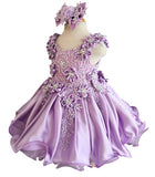 Little Girl/Baby Miss Glitz Baby Doll Purple Pageant Dress