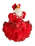2024 Baby Girl/Baby Miss Glitz Red Pageant Dress - CupcakePageantDress