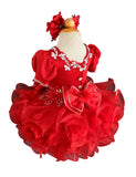 2024 Baby Girl/Baby Miss Glitz Red Pageant Dress