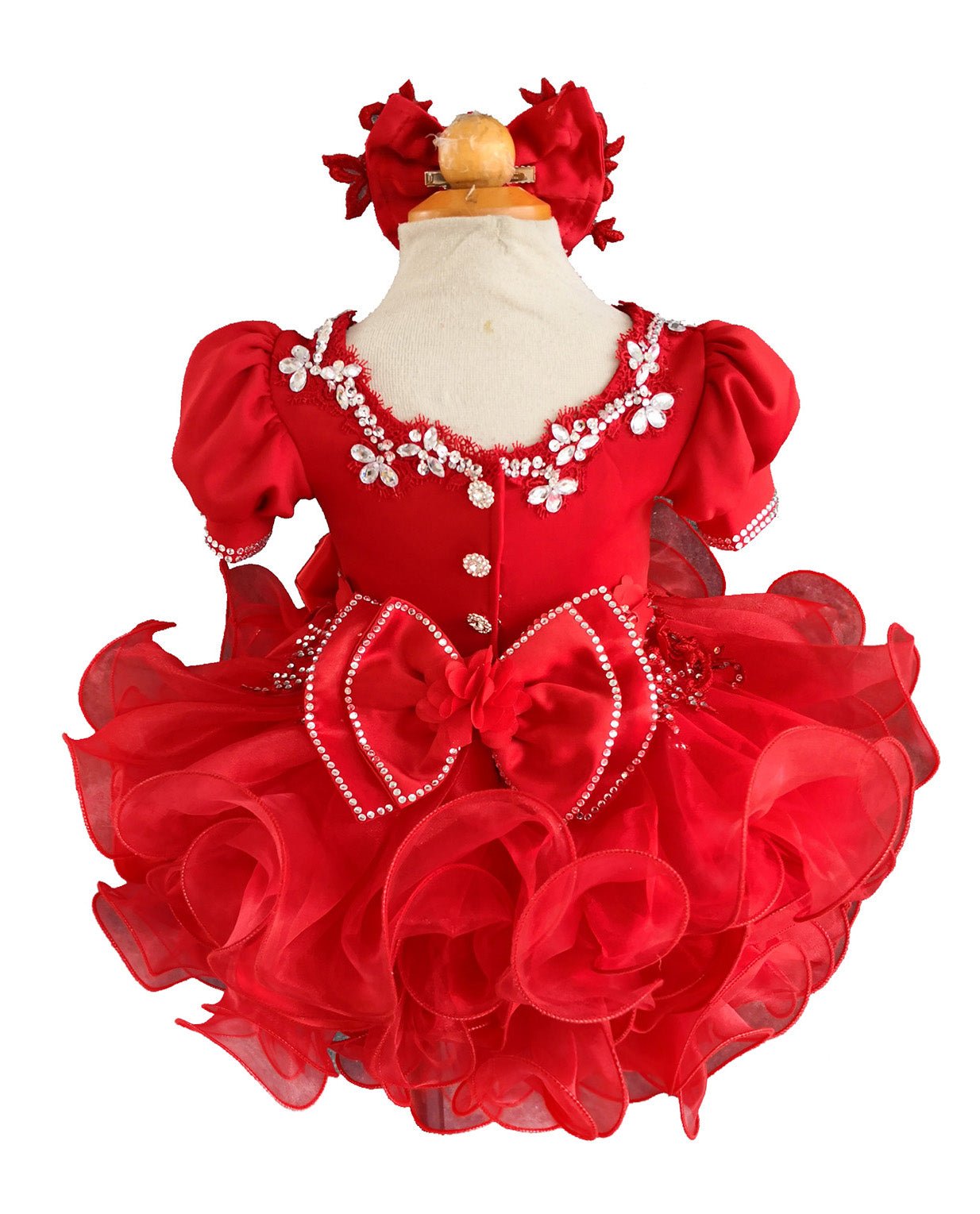 2024 Baby Girl/Baby Miss Glitz Red Pageant Dress - CupcakePageantDress